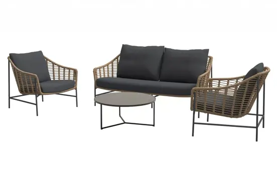 Loungeset Timor 2,5zits bank en 2 loungestoelen www.tuinmeubels.nl