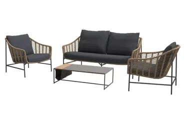 Loungeset Timor 2,5zits bank en 2 loungestoelen www.tuinmeubels.nl