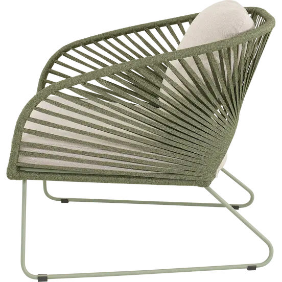 Loungestoel izumi groen zijkant, Lesli Living, tuinmeubels.nl