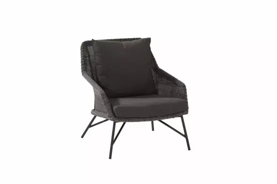 Loungestoel Samoa Ecoloom Charcoal met 2 kussens www.tuinmeubels.nl