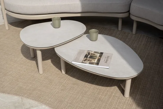 Loungetafel Monroe Set 2 Latte 65 80 4SO Tafel Buiten Salontafel Tuintafel 4 Seasons Outdoor - afbeelding 2