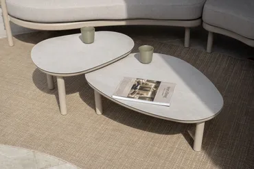 Loungetafel Monroe Set 2 Latte 65 80 4SO Tafel Buiten Salontafel Tuintafel 4 Seasons Outdoor - afbeelding 2