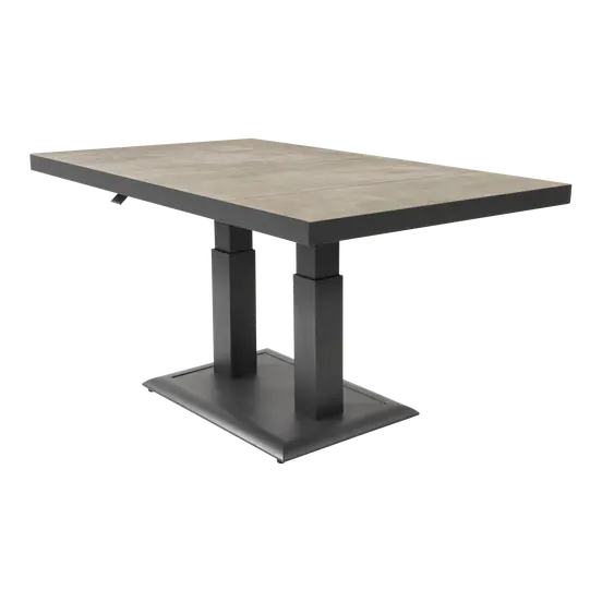 Loungetafel verstelbaar Murcia Negro 140x85cm in hoogte versteld, Lesli Living, tuinmeubels.nl