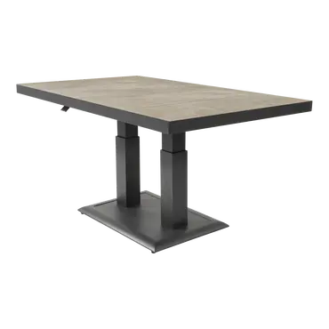 Loungetafel verstelbaar Murcia Negro 140x85cm in hoogte versteld, Lesli Living, tuinmeubels.nl
