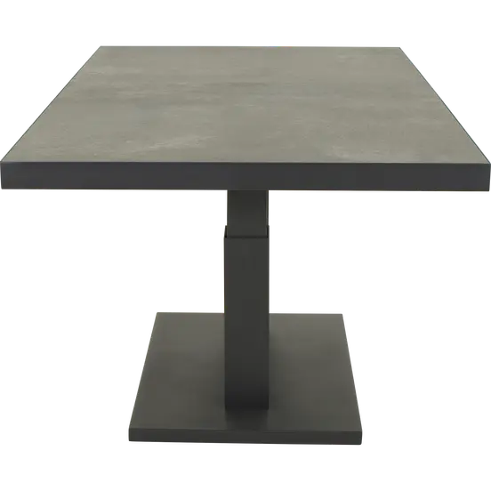 Loungetafel verstelbaar Murcia Negro 140x85cm zijkant, Lesli Living, tuinmeubels.nl