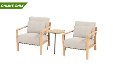 Lucas loungestoelen met Yoga bijzettafel Ø 45 cm, 4 Seasons Outdoor, Tuinmeubels