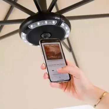 Luna parasol licht en bluetooth speaker connecten, Madison, tuinmeubels