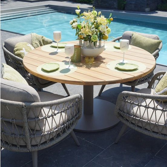 Mango low diningtafel met 4 Canazei stoelen - afbeelding 3