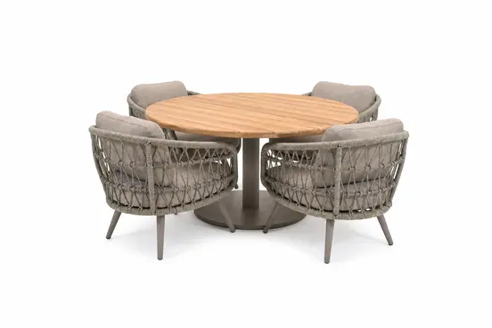 Mango low diningtafel met 4 Canazei stoelen, Vita tuinmeubelen, tuinmeubels.nl