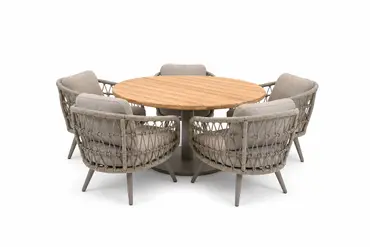 Mango low diningtafel met 5 Canazei stoelen, Vita tuinmeubelen, tuinmeubels.nl