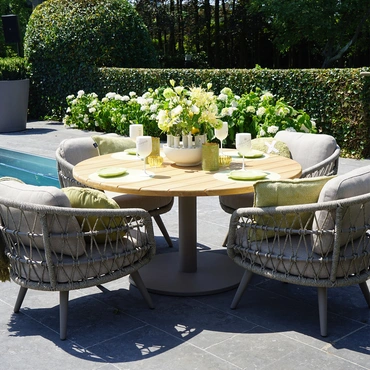Mango low diningtafel met 6 Canazei stoelen detail, Vita tuinmeubelen, tuinmeubels.nl