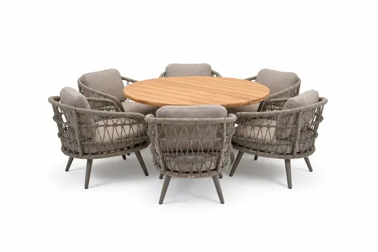 Mango low diningtafel met 6 Canazei stoelen, Vita tuinmeubelen, tuinmeubels.nl
