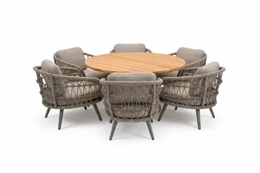 Mango low diningtafel met 6 Canazei stoelen, Vita tuinmeubelen, tuinmeubels.nl