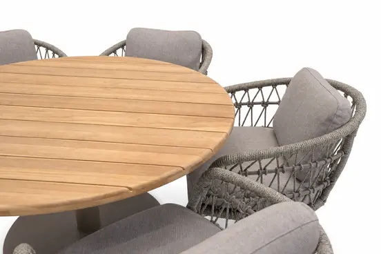 Mango low diningtafel met 6 Canazei stoelen detail, Vita tuinmeubelen, tuinmeubels.nl