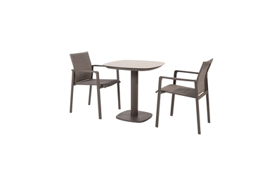 Manolo 75x75x75 cm met 2x Cortina dining stoel terre, 4 Seasons Outdoor, tuinmeubels.nl
