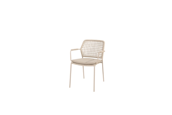 Manolo tafel 75x75x75 cm met 4 Barista stoelen latte los, 4 Seasons Outdoor, tuinmeubels.nl