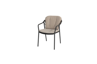 Manolo tafel 75x75x75 cm met 4 Manitoba stoelen Antraciet los, 4 Seasons Outdoor, tuinmeubels.nl