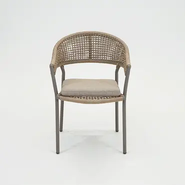 Marina stapelstoel bruin voorkant, Vita tuinmeubelen, Tuinmeubels.nl