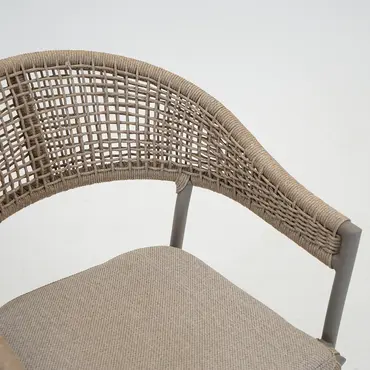 Marina stapelstoel bruin detail, Vita tuinmeubelen, Tuinmeubels.nl