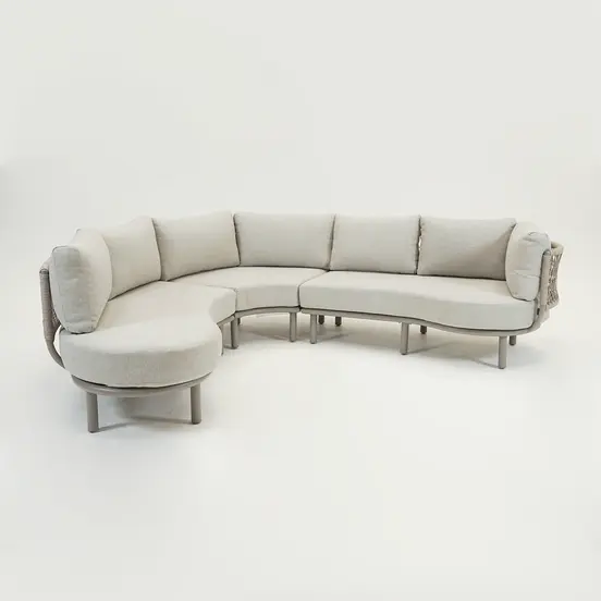 Matera L/D set 4-delig taupe/rope sand/vally sand bank, Garden Impressions, Tuinmeubels.nl