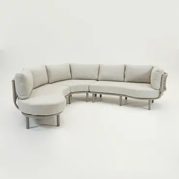 Matera L/D set 4-delig taupe/rope sand/vally sand bank, Garden Impressions, Tuinmeubels.nl