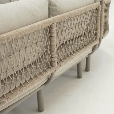 Matera L/D set 4-delig taupe/rope sand/vally sand detail, Garden Impressions, Tuinmeubels.nl