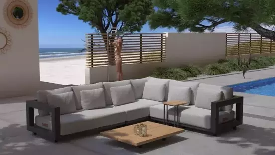 Metropolitan loungeset 3-delig links met salontafel van 4 Seasons Outdoor - afbeelding 2
