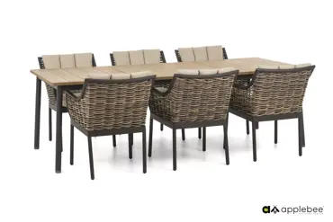 Milou dining table 180x90x76h cm, Applebee, wwwtuinmeubels.nl