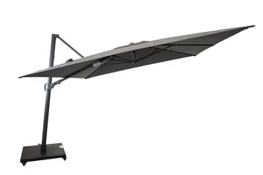 Monaco 3x3 flex III grijs met verrijdbare 90kg voet parasol, Madison, tuinmeubels