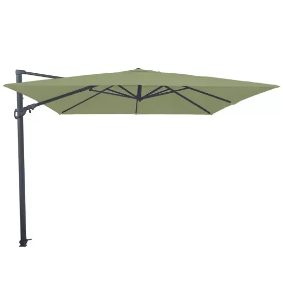 Monaco 3x3 flex III sage groen met verrijdbare 90kg voet parasol, Madison, tuinmeubels