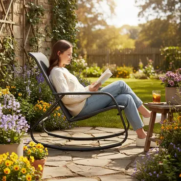 Noa rocking chair graphite/grijs sfeer, Pro Loisirs, tuinmeubels