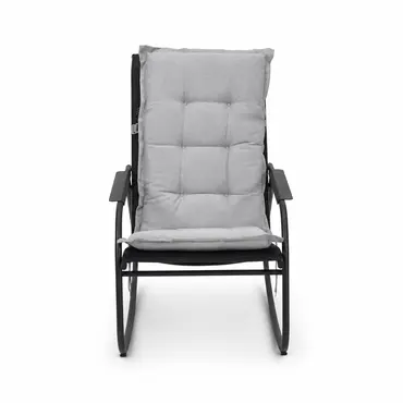 Noa rocking chair met grijs zitkussen 2, Vita tuinmeubelen, tuinmeubels.nl