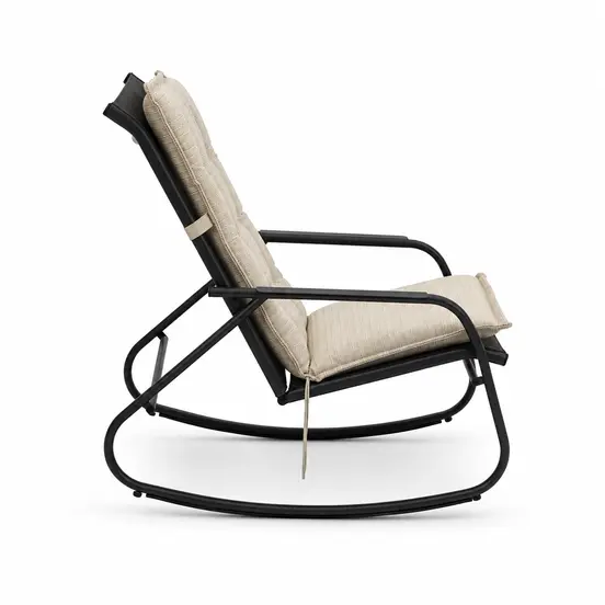 Noa rocking chair met groen zitkussen 3, Vita tuinmeubelen, tuinmeubels.nl