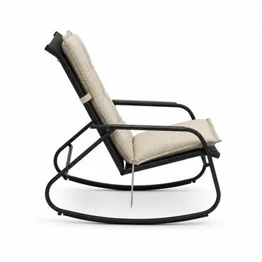 Noa rocking chair met groen zitkussen 3, Vita tuinmeubelen, tuinmeubels.nl