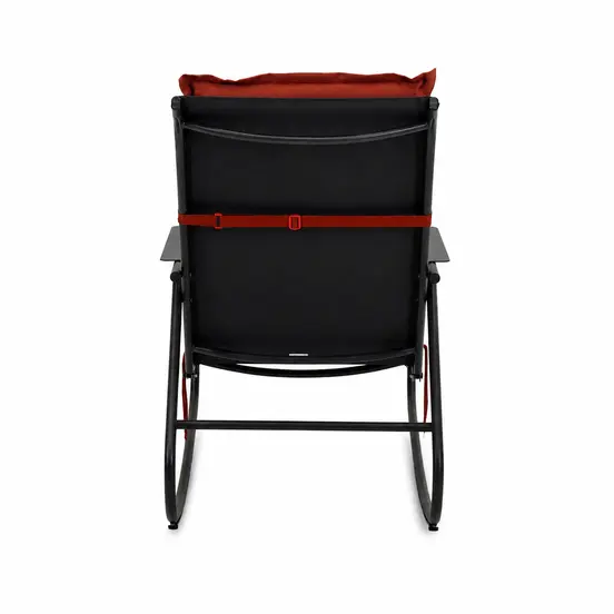 Noa rocking chair met rood zitkussen 4, Vita tuinmeubelen, tuinmeubels.nl
