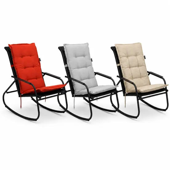 Noa rocking chair met rood zitkussen sfeer, Vita tuinmeubelen, tuinmeubels.nl