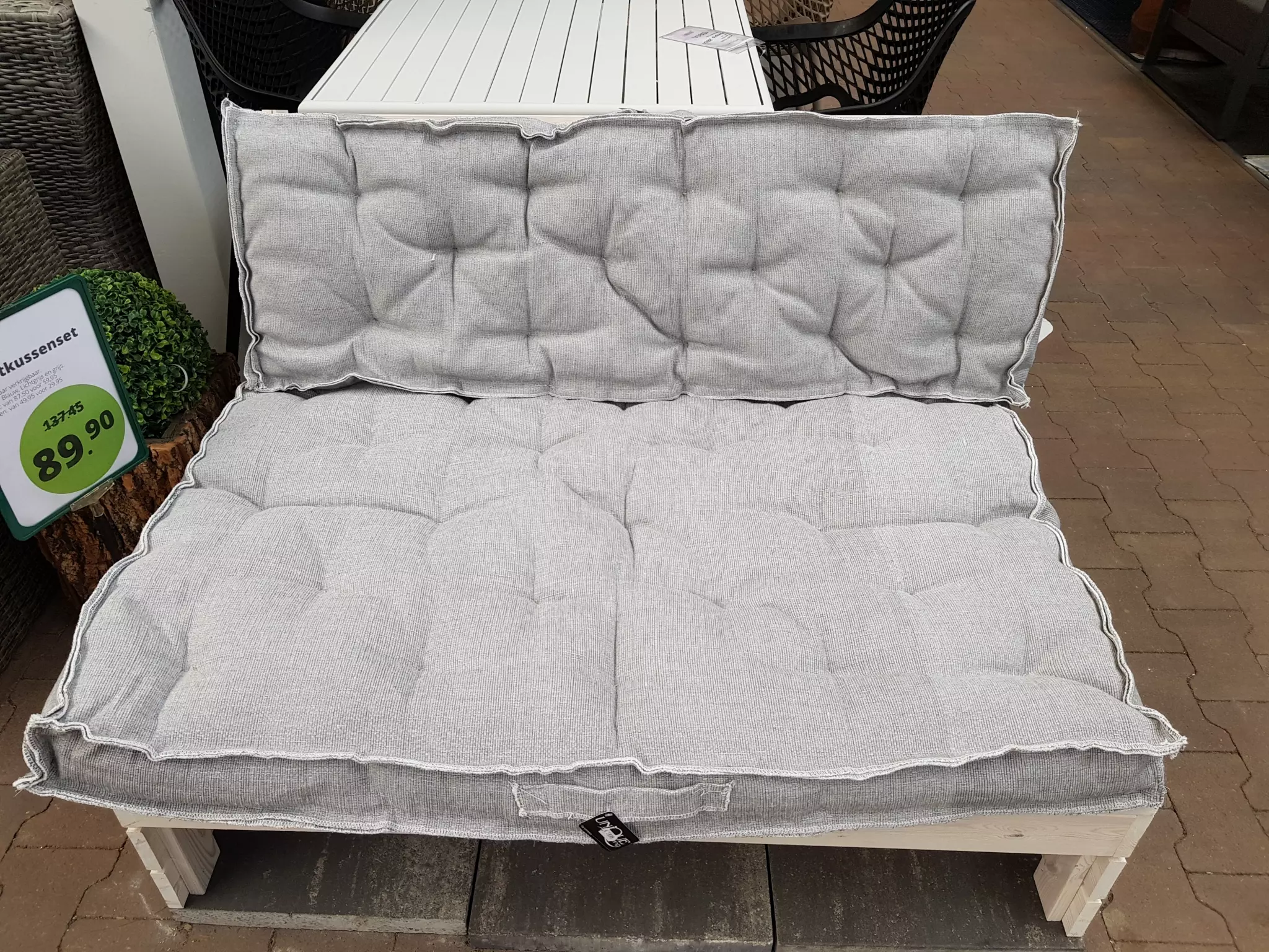 Palletkussen set Scandic Rib - Lichtgrijs
