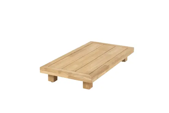 Paradiso loungeset groot met teak bijtafels tafel zijkant, 4 Seasons Outdoor, Tuinmeubels