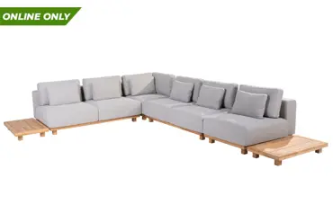 Paradiso loungeset groot met teak bijtafels, 4 Seasons Outdoor, Tuinmeubels