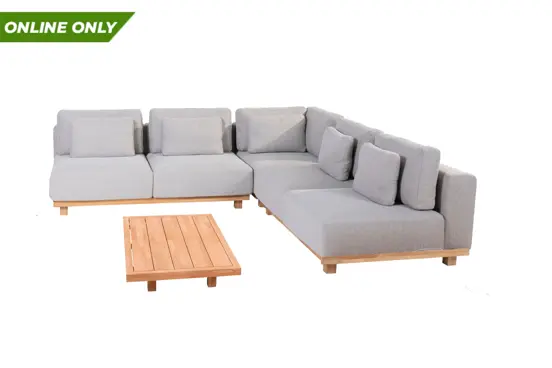 Paradiso loungeset met teak koffietafel, 4 Seasons Outdoor, Tuinmeubels