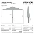 Parasol rectangle uitgetekend, Madison, tuinmeubels