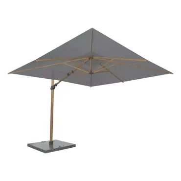 Parasol Siesta Premium 300x300 cm - woodlook Charcoal | 4 Seasons Outdoor