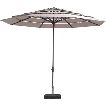 Parasol Syros 350 cm ecru, Madison, tuinmeubels.nl