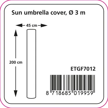 Parasolhoes cantonic 200x45cm grijs afmetingen, Eurotrail hoezen, tuinmeubels.nl