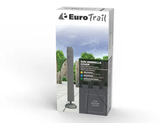 Parasolhoes cantonic 200x45cm grijs verpakking, Eurotrail hoezen, tuinmeubels.nl