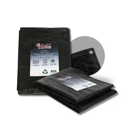Perfect Cover® Essential Afdekzeil – 2 × 3 m – Zwart – 80 g/m² – Scheurbestendig, verbo, tuinmeubels.nl
