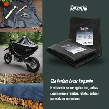 Perfect Cover® Essential Afdekzeil – 2 × 3 m – Zwart – 80 g/m² – Scheurbestendig, versatile verbo, tuinmeubels.nl