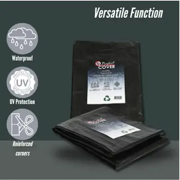 Perfect Cover® Essential Afdekzeil – 4 × 6 m – Zwart – 80 g/m² – Scheurbestendig, versatile function verbo, tuinmeubels.nl