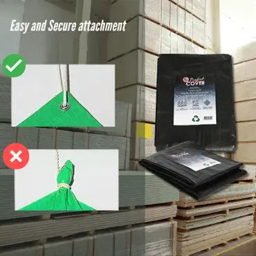 Perfect Cover® Essential Afdekzeil – 6 × 8 m – Zwart – 80 g/m² – Scheurbestendig,  easy verbo, tuinmeubels.nl