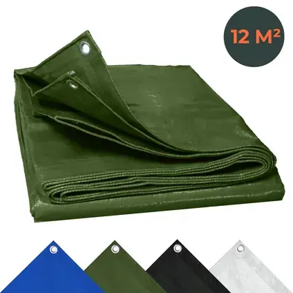 Perfect Cover® Super Sterk Afdekzeil - 3 x 4 m - Groen - 150 g/m² - Scheurbesten.  12m2verbo. tuinmeubels.nl